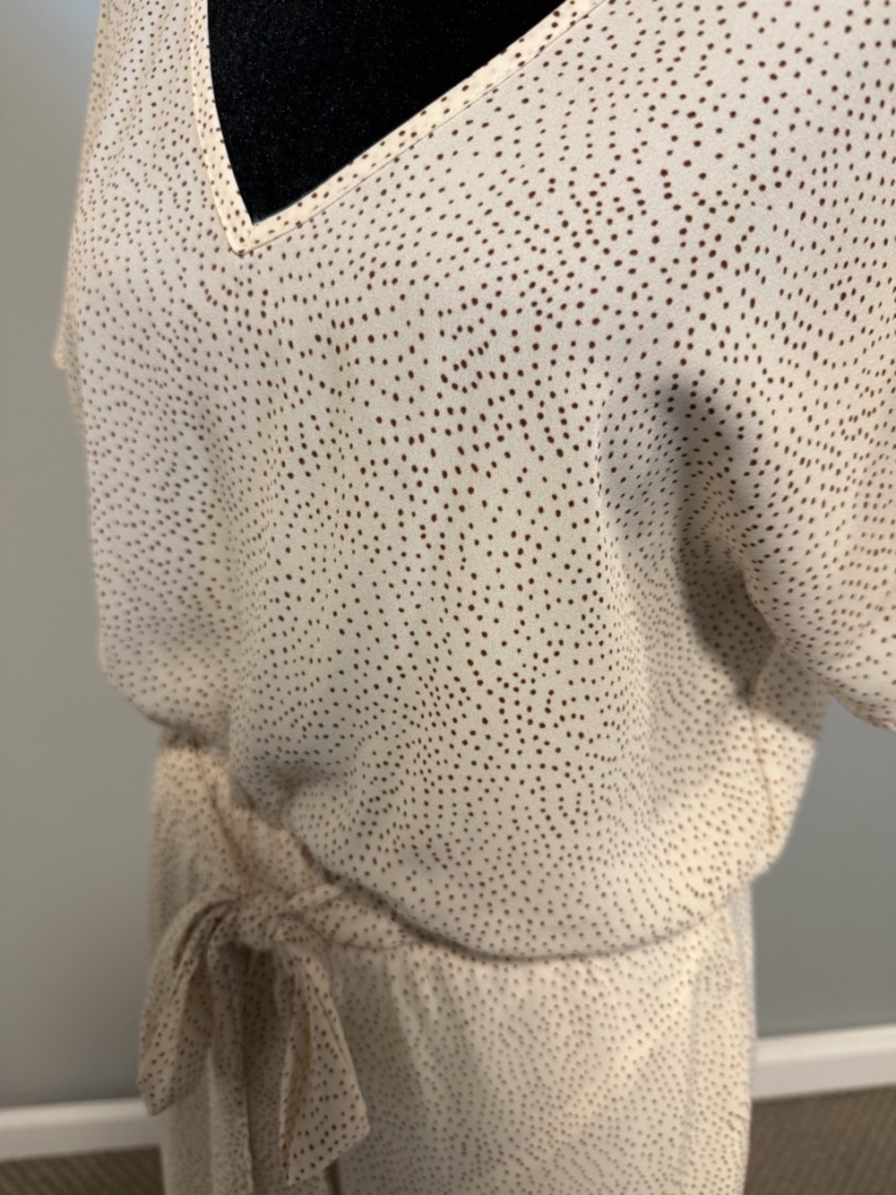 Sienna Sky Cream Polka Dot Midi Dress Size Small - Picture 4 of 4
